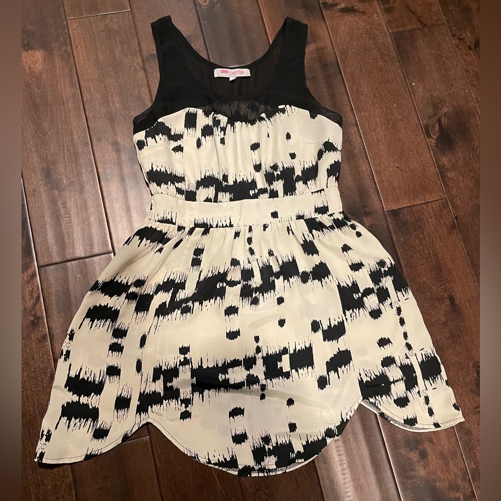 ASOS Petite Black and White Patterned Dress